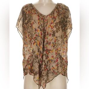 Postella Silk Floral Flowy Top Braided Neckline size L
#0228